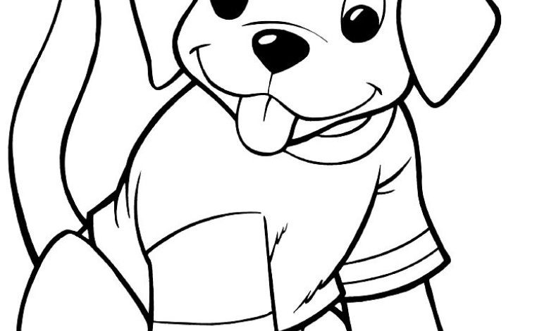 Sevimli Köpek Boyama Sayfası - Çocuklar İçin Eğlenceli Boyama Aktivitesi