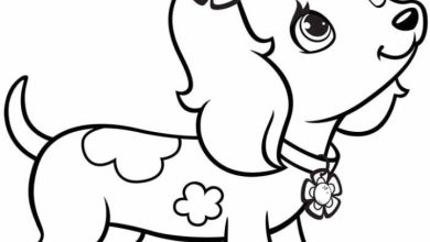 Çiçekli Köpek Boyama Sayfası - Sevimli Köpek Boyama Etkinliği İçin Şirin Bir Tasarım