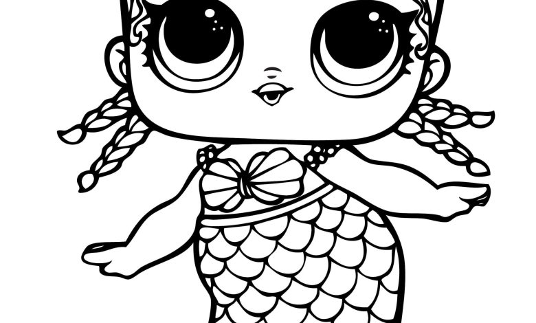 LOL Bebek Deniz Kızı Boyama Sayfası