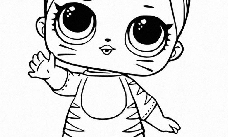 Sevimli Kedi Kostümlü Kız Çocuk Boyama Sayfası