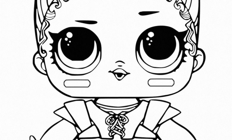 LOL Bebek Boyama Sayfası - Büyük Gözlü Sevimli Bebek
