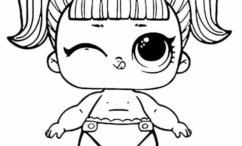 LOL Bebek Boyama Sayfası - Sevimli Bebek Karakter Çizimi