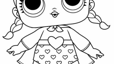 LOL Bebek Boyama Sayfası Kalpli Şort, Çizgi Karakter