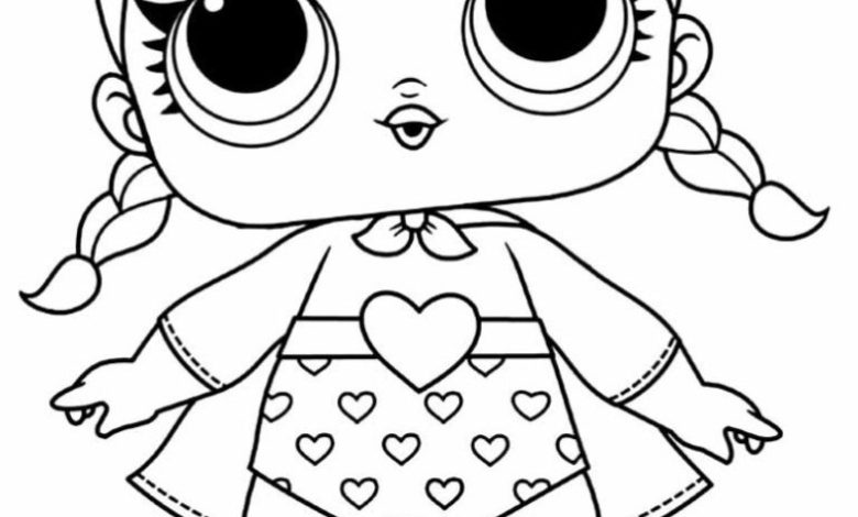 LOL Bebek Boyama Sayfası Kalpli Şort, Çizgi Karakter