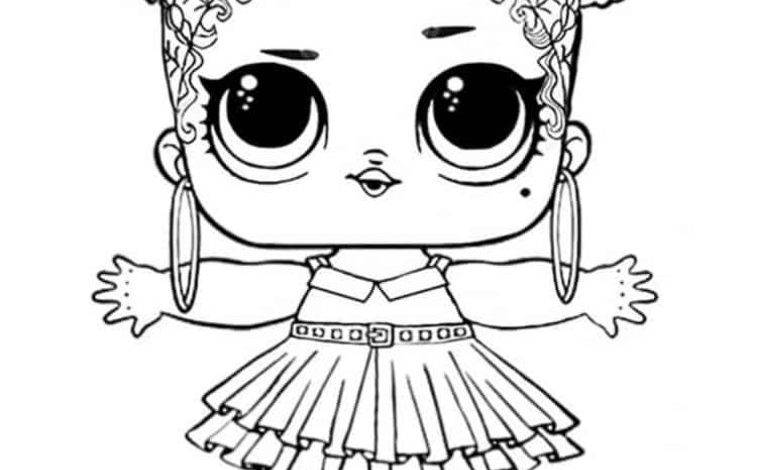 Sevimli LOL Bebek Boyama Sayfası - Büyük Gözlü, Sevimli Kız Çocuğu