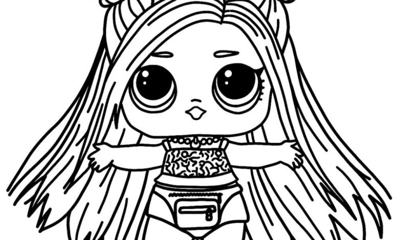 LOL Bebek Boyama Sayfası - Sevimli Uzun Saçlı Bebek