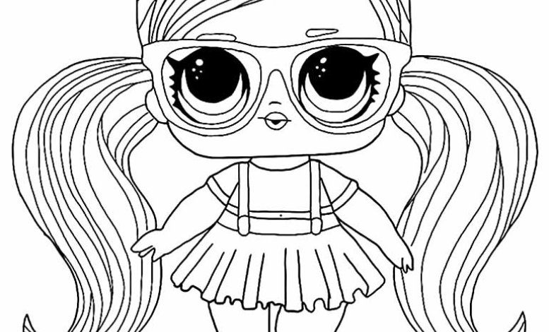 Tatlı Gözlü Bebek Boyama Sayfası - Önlüklü Kız Çocuğu