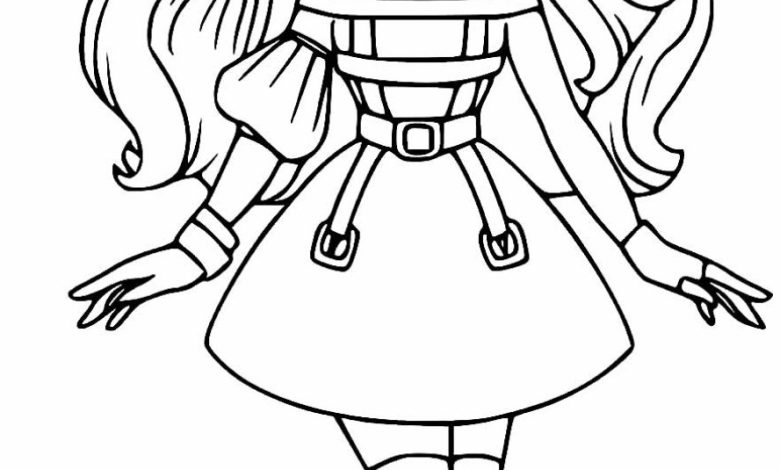 Büyük Gözlü Moda Bebek Boyama Sayfası