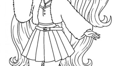 LOL Bebek Boyama Sayfası - Uzun Saçlı, Peluş Montlu, Etekli