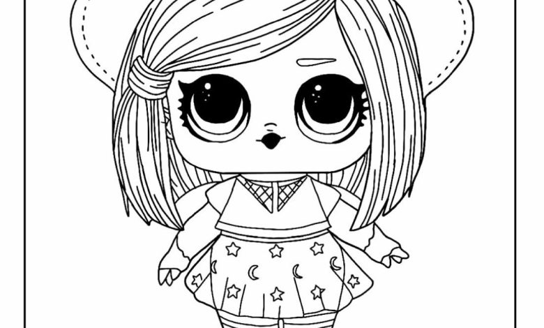 LOL Bebek Boyama Sayfası Şapkalı ve Etekli Sevimli Çizim