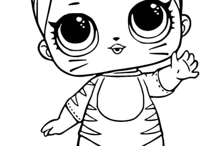 Kedikulaklı Çocuk Karakter Boyama Sayfası