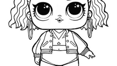LOL Bebek Boyama Sayfası - Saçlı ve Kolye Takmış Kız Çocuğu