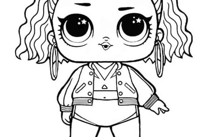 LOL Bebek Boyama Sayfası - Saçlı ve Kolye Takmış Kız Çocuğu