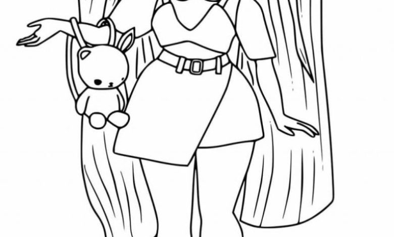 LOL Bebek Boyama Sayfası Peluş Oyuncaklı Uzun Saçlı Tasarım