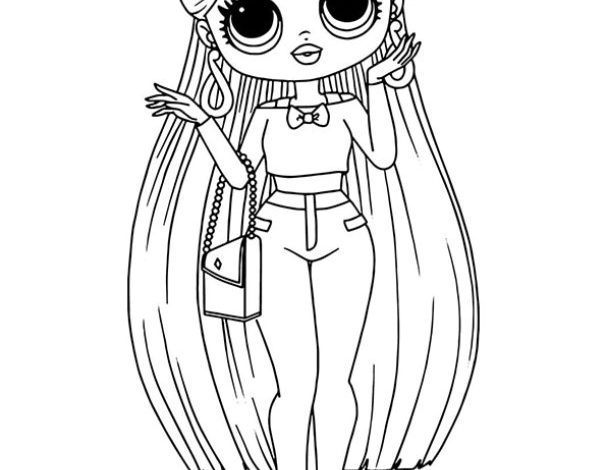 LOL Bebek Karakteri Boyama Sayfası - Uzun Saçlı Kız