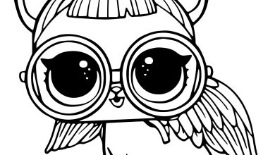 Kanatlı Gözlüklü Sevimli Kedi Boyama Sayfası - Eğlenceli ve Yaratıcı Boyama Aktivitesi