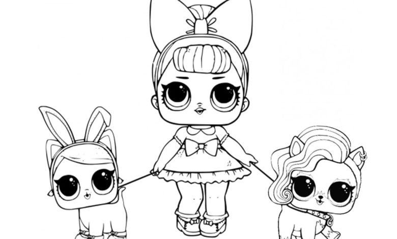 LOL Bebek ve Evcil Hayvanları Boyama Sayfası