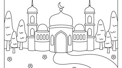 Büyüleyici İslam Mimarisi Tapınak Boyama Sayfası