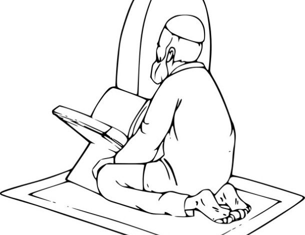 İbadet Eden Adam Boyama Sayfası - İslami Temalı Aktivite