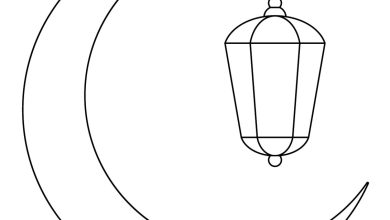 Hilal ve Fener Boyama Sayfası [Ramazan, İslam]