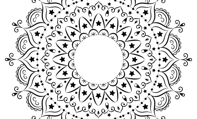 Rahatlatıcı Mandala Desenli Boyama Sayfası