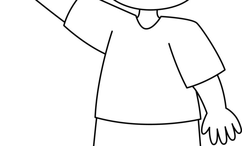 El Sallayan Gülümseyen Çocuk Boyama Sayfası