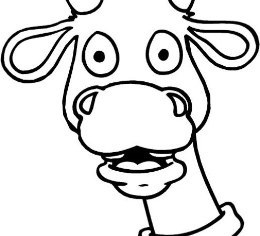 Komik İnek Kafası Boyama Sayfası - Çanlı Çizim