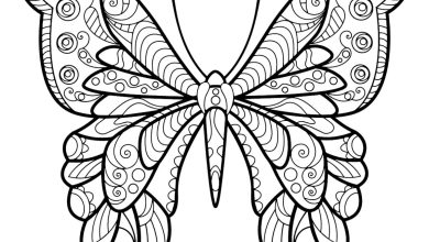 Mandala Tarzı Detaylı Kelebek Boyama Sayfası