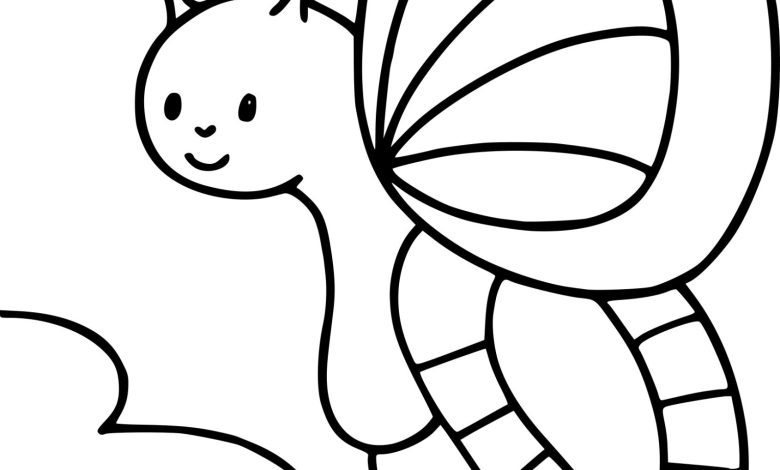 Sevimli Kelebek Boyama Sayfası - Çocuklar İçin Eğlenceli Çizim