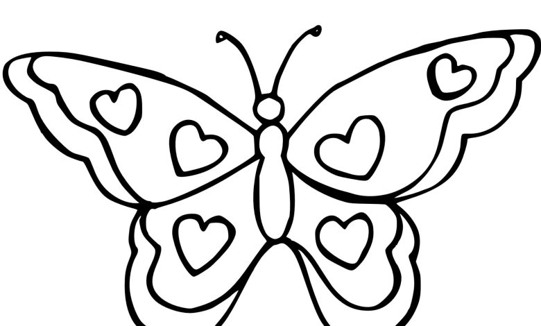 Kalpli Kelebek Boyama Sayfası - Detaylı ve Eğlenceli Boyama