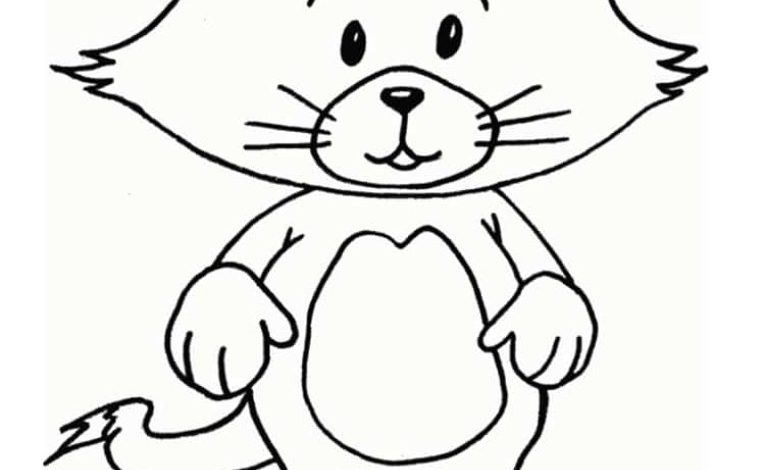 Sevimli Kedi Boyama Sayfası - Çocuklar İçin Eğlenceli Kedi Resmi