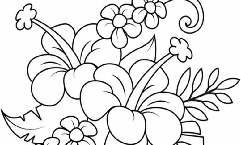 Çocuklar İçin Renkli Çiçek Demeti Boyama Sayfası