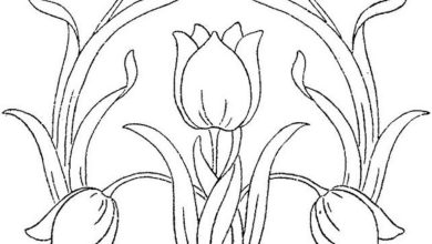 Lale Desenli Boyama Sayfası - Çiçek Motifleriyle Mandala Sanatı