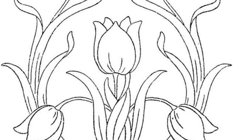 Lale Desenli Boyama Sayfası - Çiçek Motifleriyle Mandala Sanatı