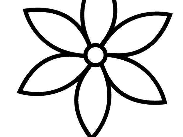 Klasik Çiçek Boyama Sayfası - 6 Yapraklı Çiçek Deseni