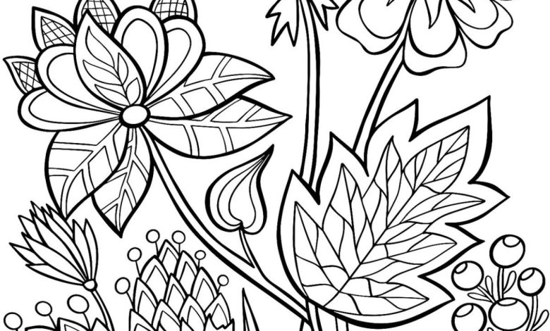 Çiçek Bahçesi Boyama Sayfası Mandala Tarzı Detaylı Çiçek Desenleri