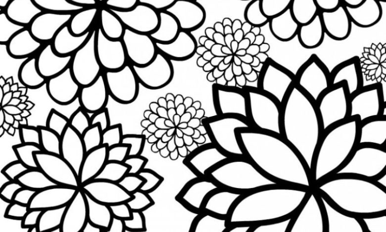 Çiçek Desenli Boyama Sayfası - Mandala Stilinde Çiçek Motifleri