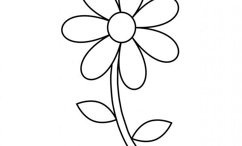Çiçek Desenli Boyama Sayfası Eğlenceli ve Öğretici Çiçek Boyama Görseli