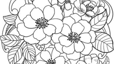 Çiçek Demeti ile Mandala Stili Boyama Sayfası