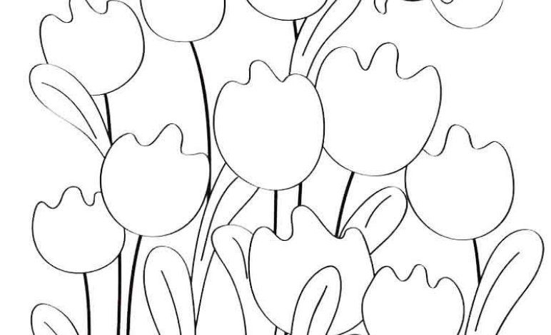 Çiçekler ve Arı Boyama Sayfası - Çocuklar İçin Eğlenceli Doğa Boyama Etkinliği
