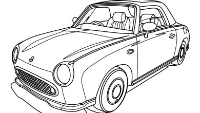 Klasik Araba Boyama Sayfası Retro Tasarımlar ile Eğlence