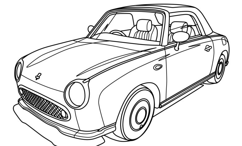 Klasik Araba Boyama Sayfası Retro Tasarımlar ile Eğlence