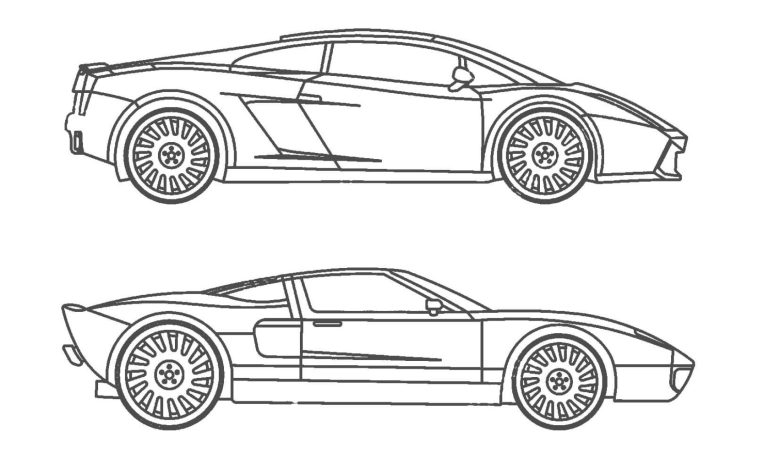 Spor Arabalar Boyama Sayfası Ünlü Spor Arabalar Çizimi