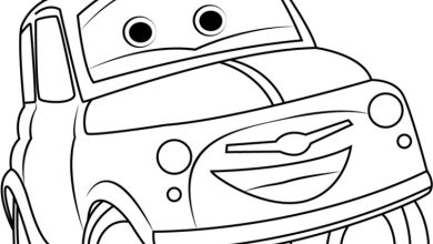 Çizgi Film Araba Karakteri Boyama Sayfası