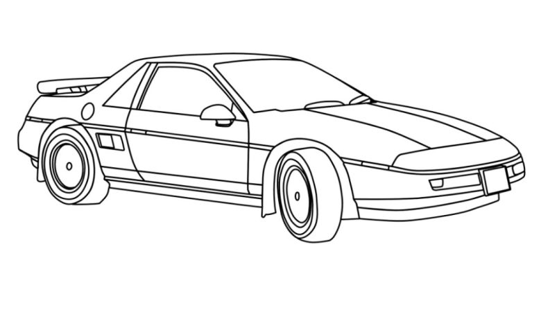 Spor Araba Boyama Sayfası - Klasik Spor Araba Çizimi