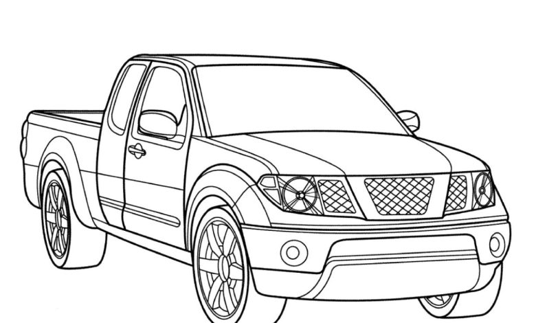 Çocuklar İçin Renkli Pickup Kamyonet Boyama Sayfası