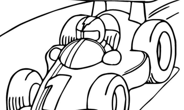 Yarış Arabası Boyama Sayfası