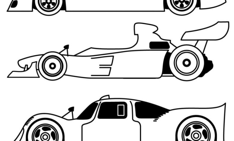 Üç Farklı Araba Modeli Boyama Sayfası