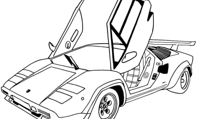 Spor Araba Boyama Sayfası – Kapıları Yukarı Açılan Efsanevi Model