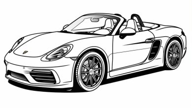 Spor Araba Boyama Sayfası - Cabrio Model